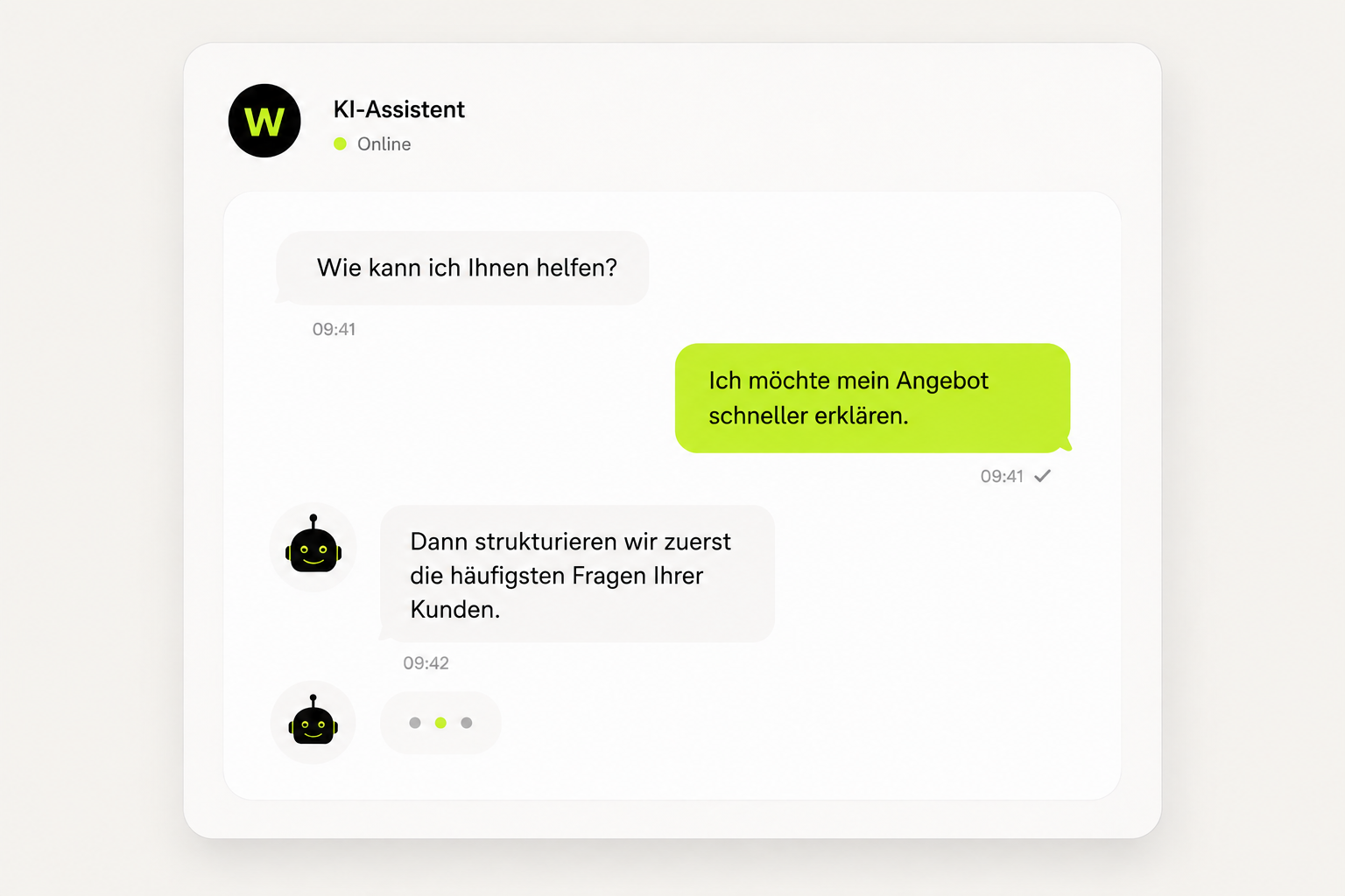 Webgwerb KI-Assistent im Kundendialog