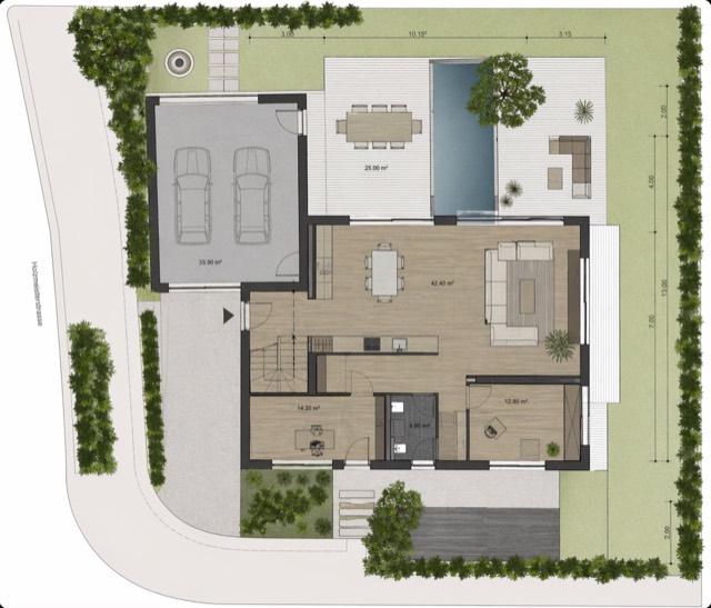 Bauplan-Ansicht – Referenzprojekt jr-immobilien.ch